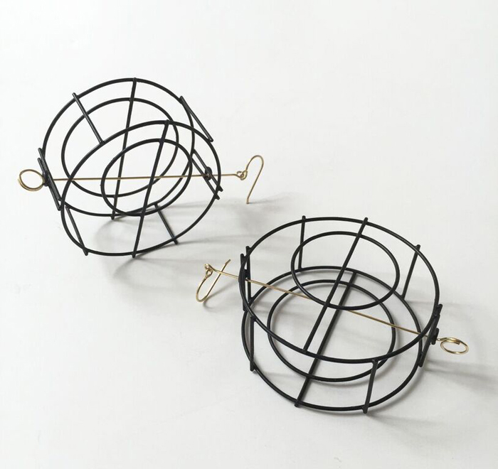 Donna D'Aquino, Large Steel Structure Earrings. Steel, 18ky gold