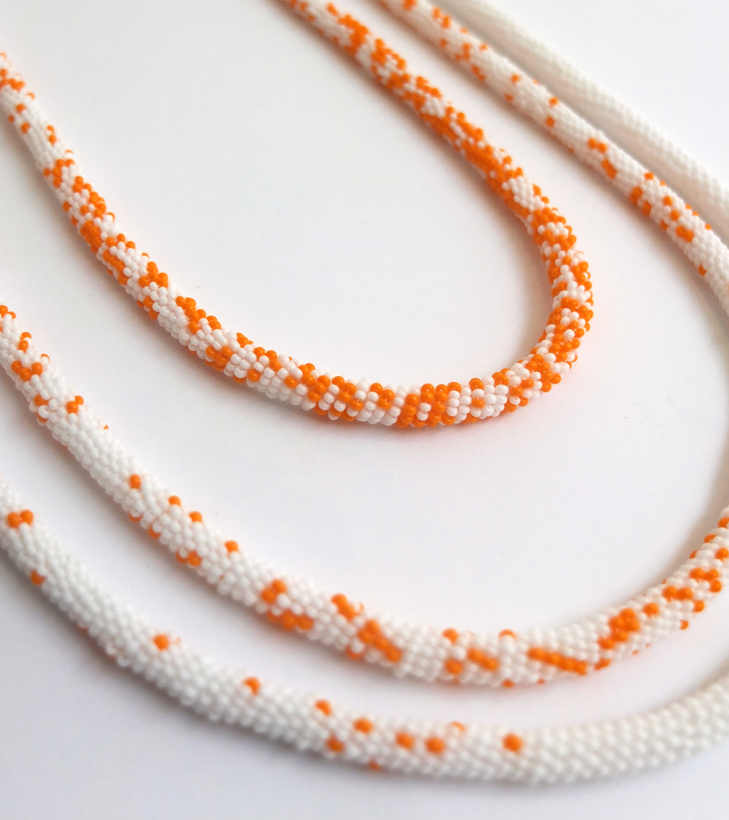 Florian Ladstaette, Seedbead Triple Necklace, polyester cord wrapped in seedbead strands