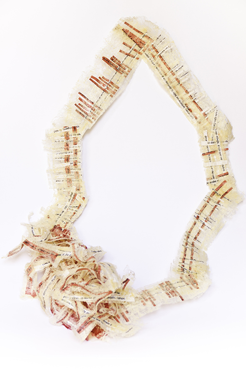 Alejandra Koreck, Argentina, Paz/Thoreau II, Necklace, 2013, Hand-made paper, synthetic raffia 